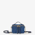 FENDI Fendi Vanity Blue FF denim flocked mini-bag